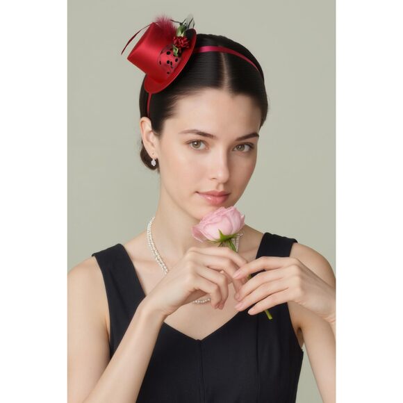 Mini Tea Party Hats - Fascinators For Women Derby Top Hat Tulle 1979